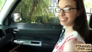 Teen stranded sucks dick for a ride home Tali Dava&period;3